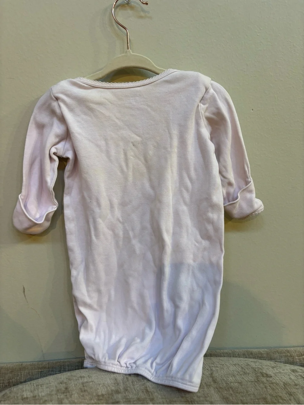 Little Me Pale Pink Cotton Sleep Gown with Ruffle Trim